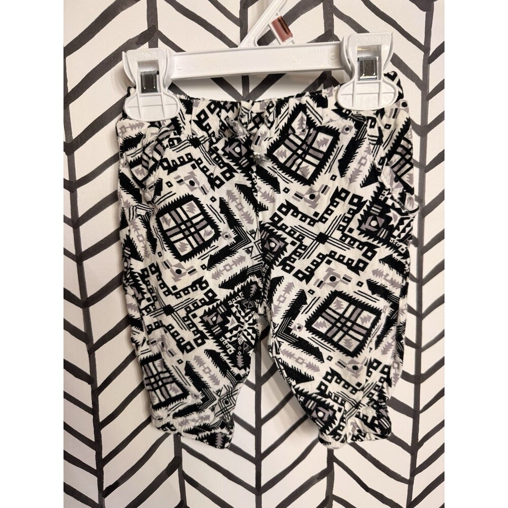 Sweet Vintage Black White Purple Lightweight Capri Pants Baby Girls 12M 2045